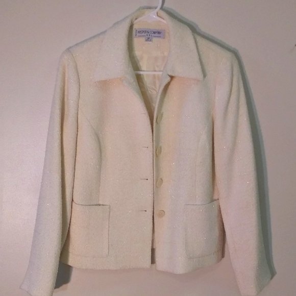 Kasper & Company ASL vintage winter white blazer - size 2 petite - Picture 1 of 7